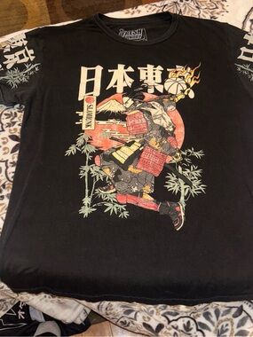 Fresh Laundry Black Samurai Graphic Short Sleeve Tee
